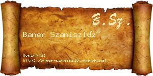 Baner Szaniszló névjegykártya